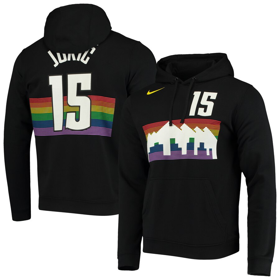 NBA Denver Nuggets 15 Nikola Jokic Nike 201920 City Edition Name & Number Pullover Hoodie Black